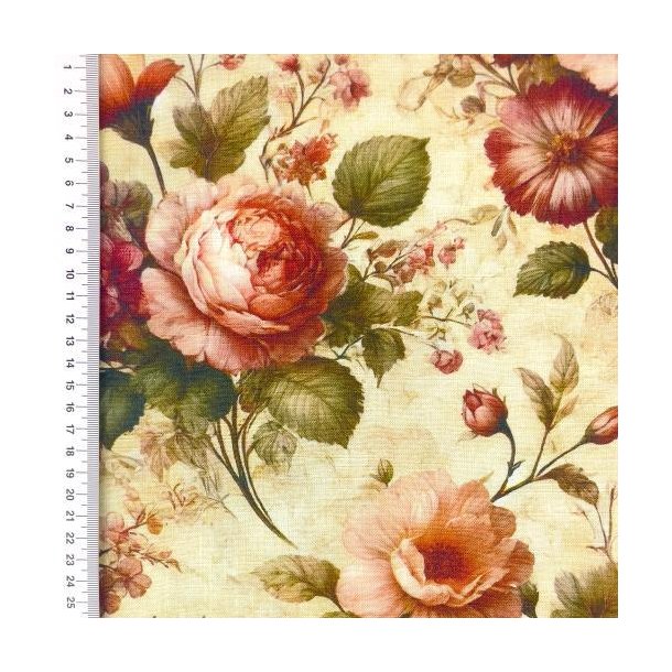 Viscose linen Digital print, Roser